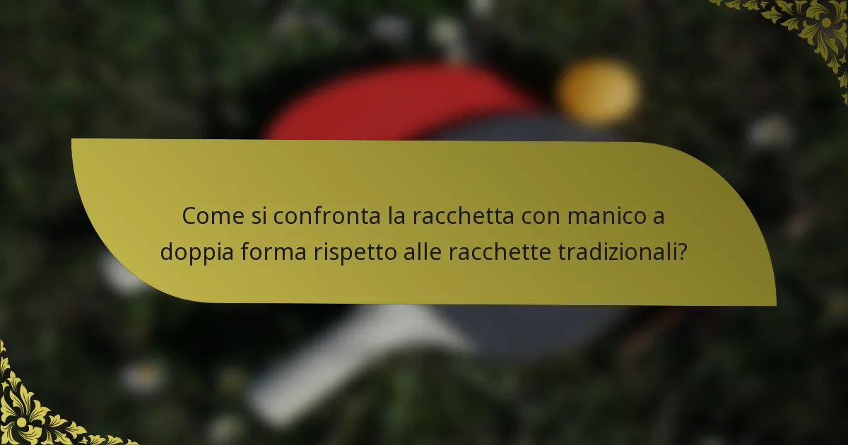 Come si confronta la racchetta con manico a doppia forma rispetto alle racchette tradizionali?