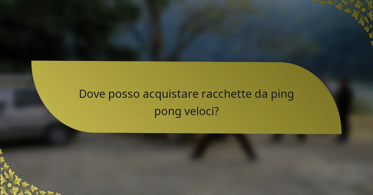 Dove posso acquistare racchette da ping pong veloci?